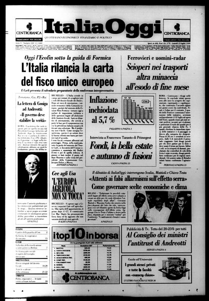 Italia oggi : quotidiano di economia finanza e politica